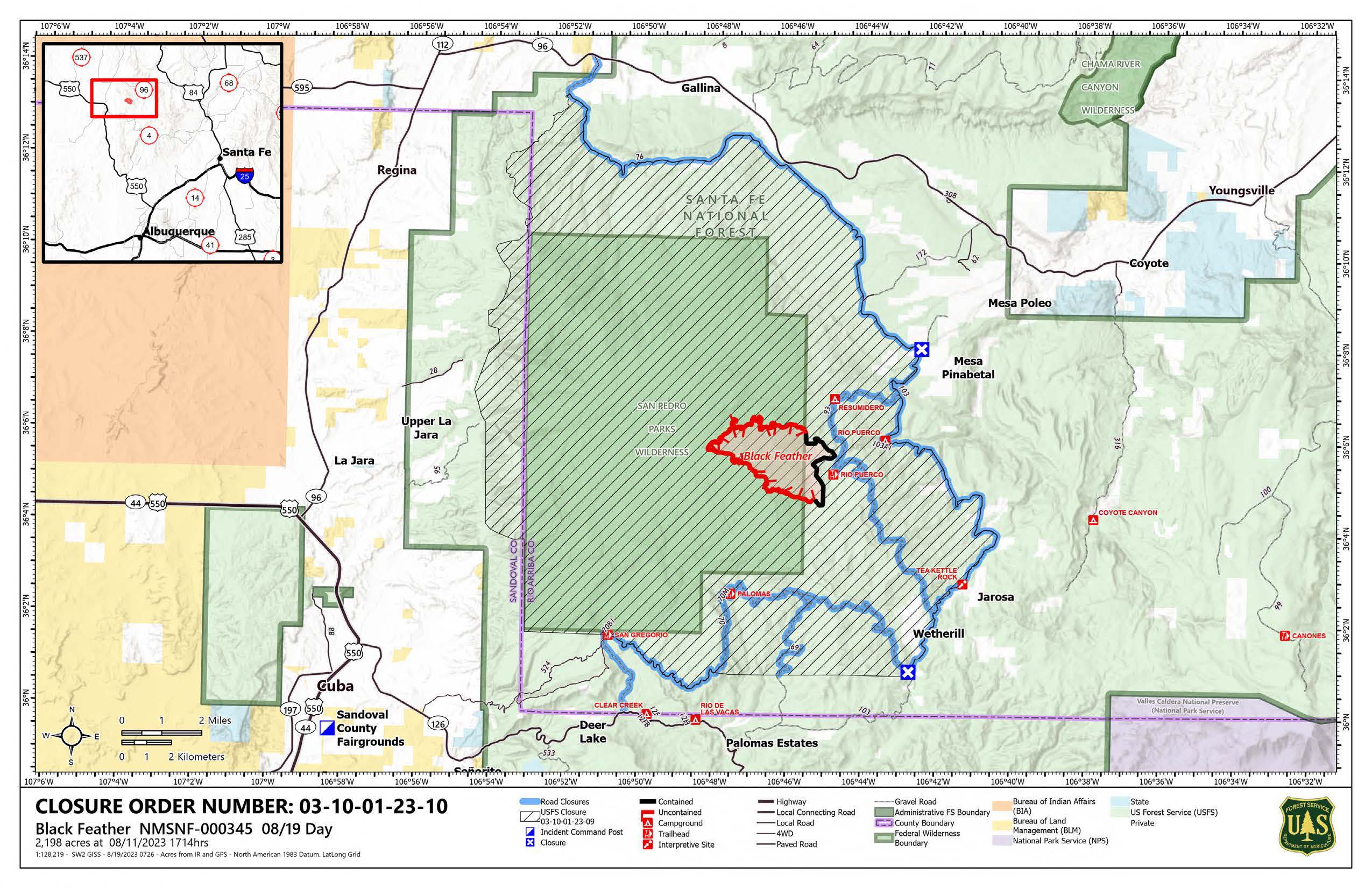 Nmsnf Black Feather Fire Incident Maps InciWeb